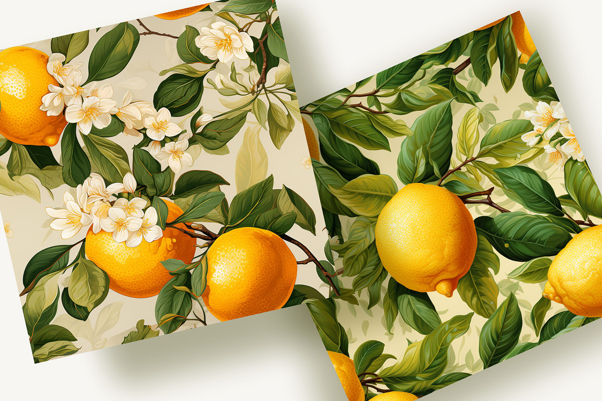 Bright Lemons Pattern Set, a Pattern Graphic by LoveDesignShop (Photo 3 of 8)