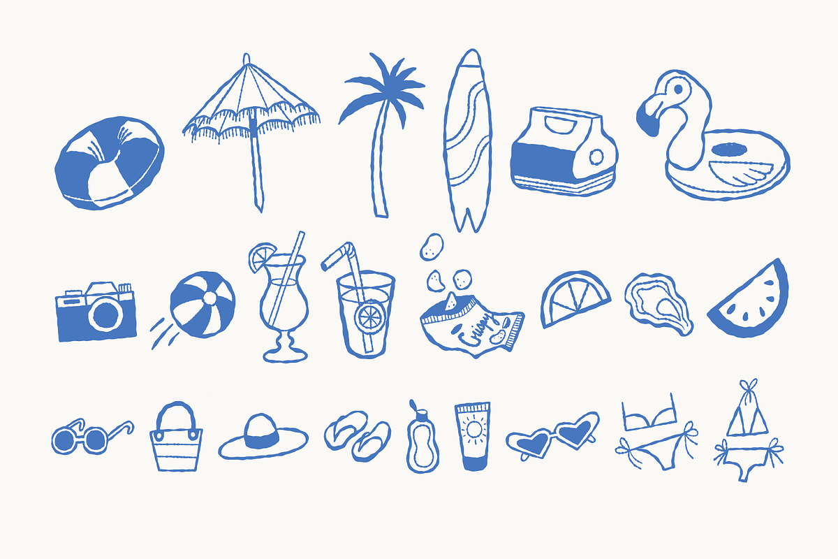 Beach Doodles Illustration Bundle, a Seasonal Illustration by Hillustrations (Photo 2 of 3)
