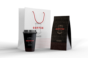 Coffee Cup And Paper Bag Mockup