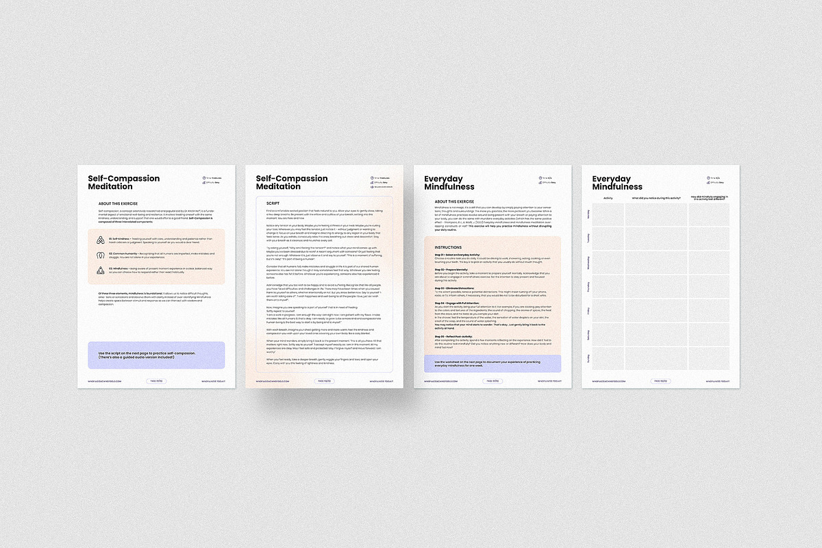 Mindfulness Worksheet Bundle, a Templates & Theme by AndrewPixel (Photo 7 of 13)