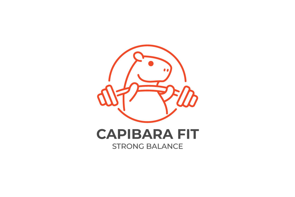 Capibara Fit Monoline Gym Logo, a Graphic by Mightyfire (Photo 1 of 3)