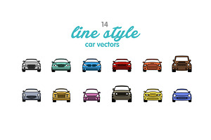 14 Line Style Car Vector