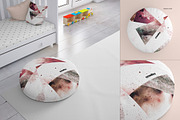 Round Cotton Pillow Mockup Set, a Household Mockup by creatsy2 (Thumbnail 2 of 7)