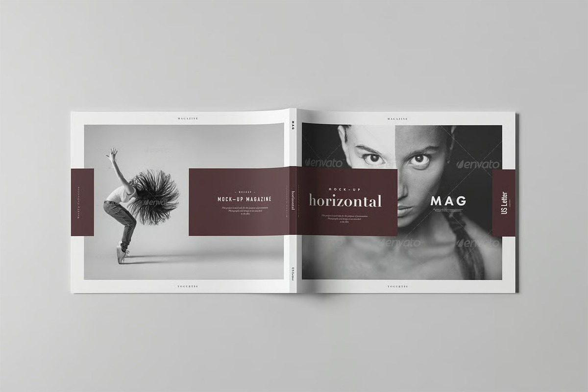US Letter Horizontal Magazine Mockup, an Advertising Mockup by zippypixelstudio (Photo 13 of 13)