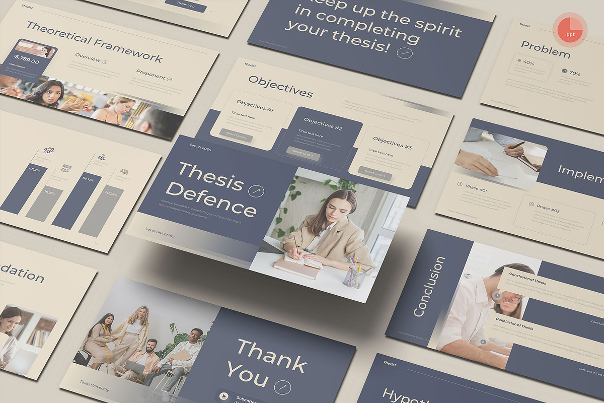 Thesis Defence Powerpoint, a Presentation Template by Pixslides (Photo 1 of 5)