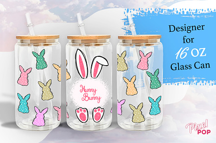 Hunny Bunny 16 oz Glass Can, a Graphic by Pixel Pop