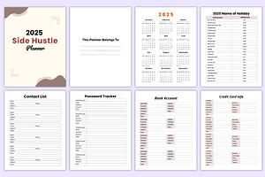 2025 Side Hustle Planner Canva Kdp