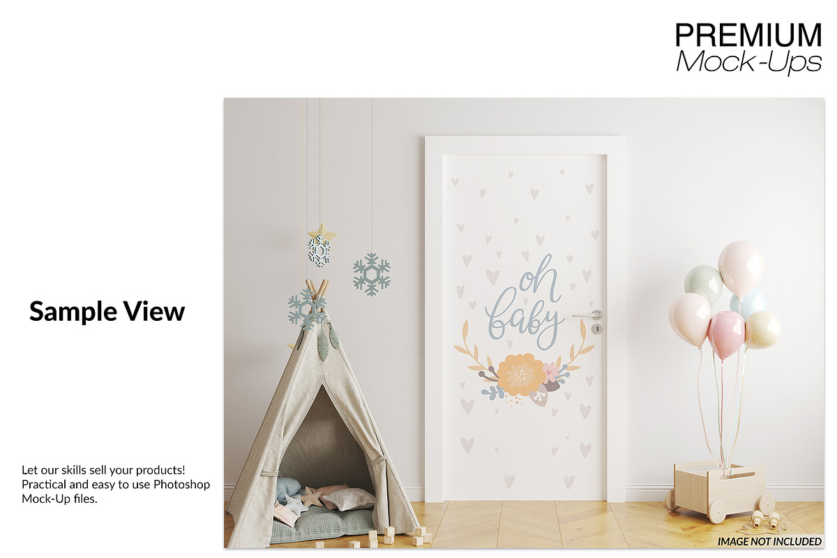 Nursery Door Murals Mockups, a Product Mockup by mock-ups (Photo 8 of 9)