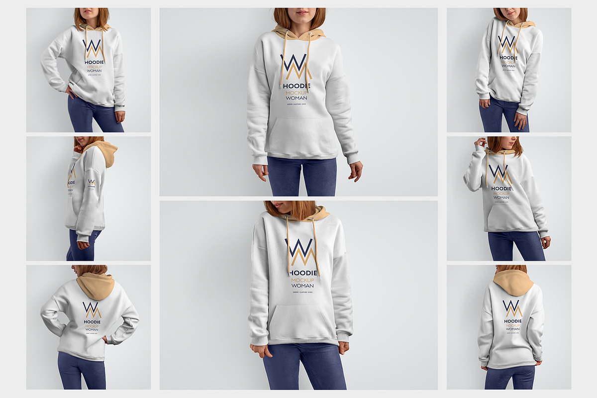 8 Mockups Woman Hoodie, a Hoody Mockup by Grow Design Craft Studio (Photo 6 of 6)