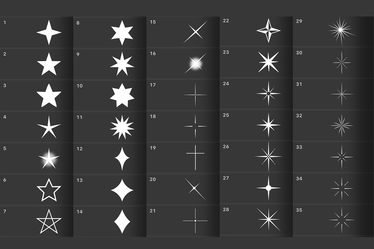 Stars & Sparkles Procreate Stamps, a Brush Add-On by aivos (Photo 6 of 8)