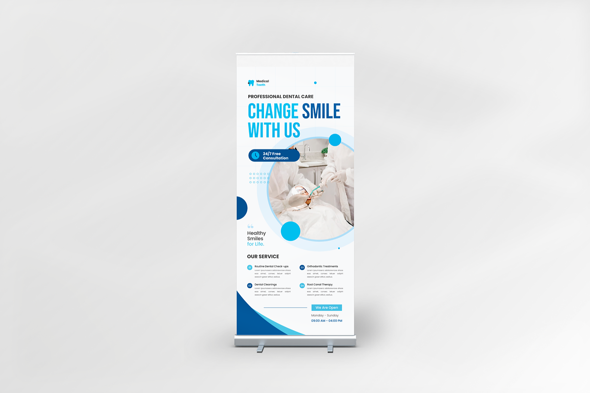Dental Care Roll Up Banner, a Print Template by Annora Studio (Photo 2 of 5)