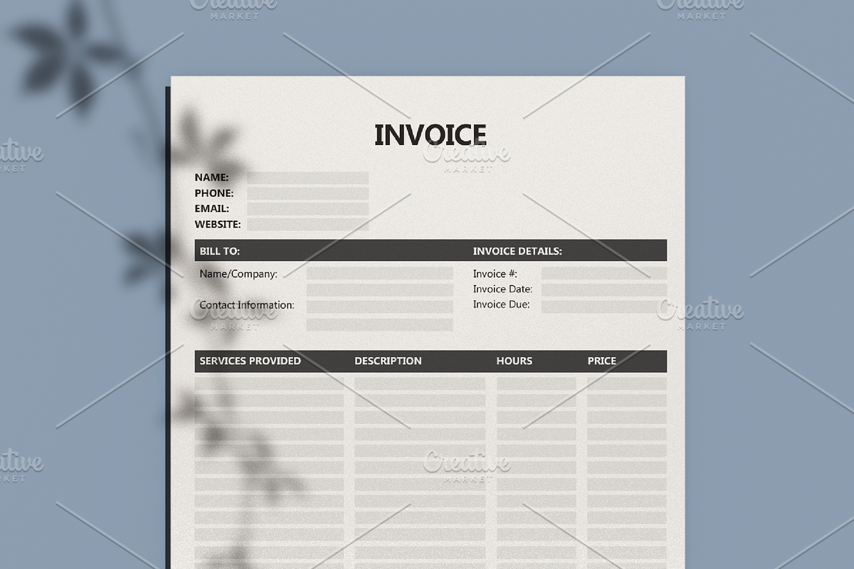 Invoice - Fillable PDF