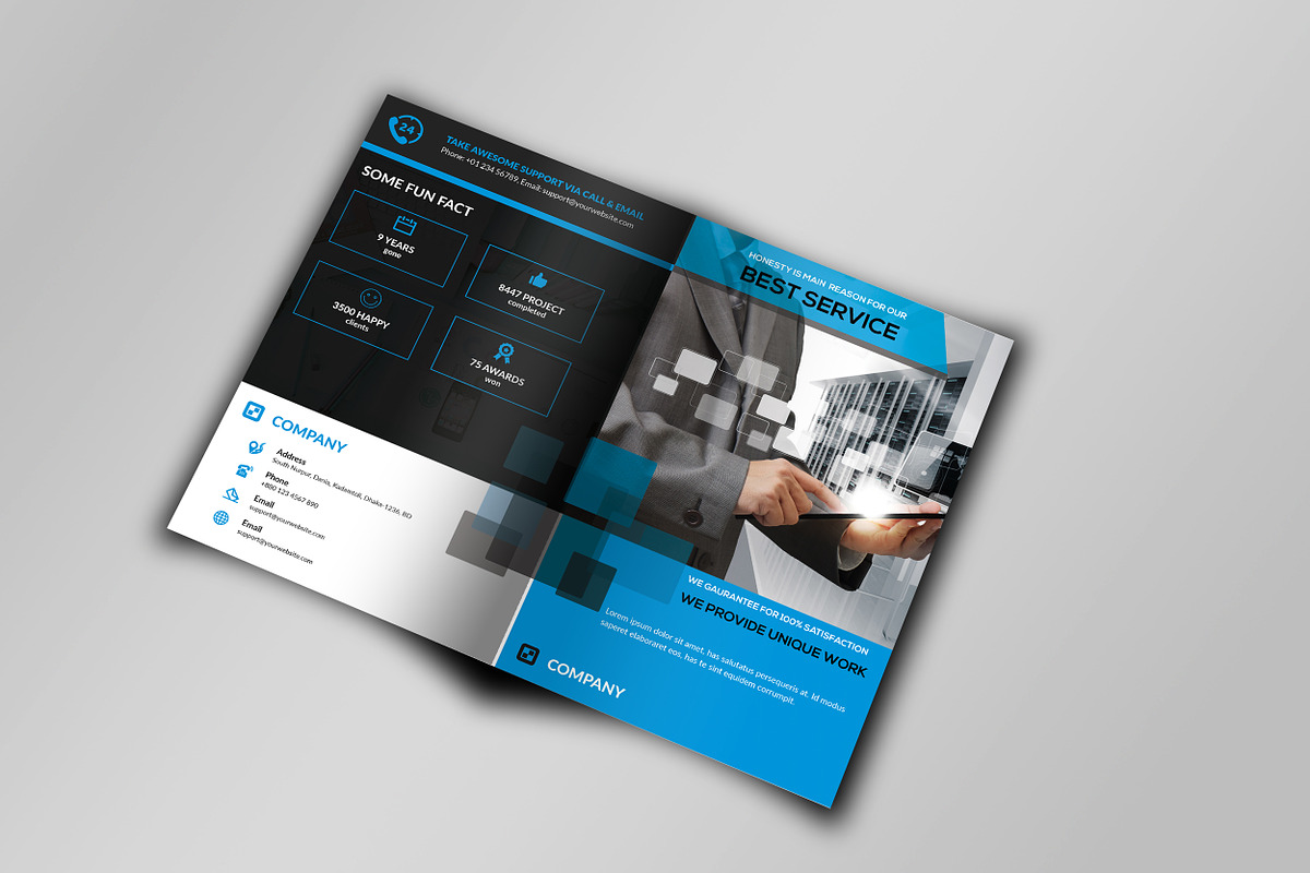 5 Clean Business Bi Fold Brochure, a Brochure Template by Imagine Design Studio (Photo 12 of 17)