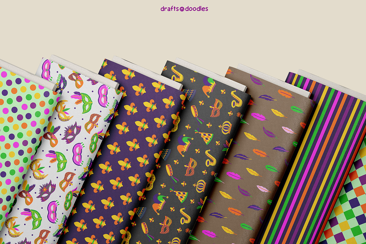 Mardi Gras Parade Graphics Set, a Pattern Graphic by Drafts n Doodles (Photo 8 of 12)
