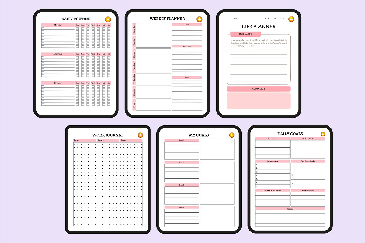 Digital Life Planner For Canva, a Stationery Template by Shumaya (Photo 4 of 6)