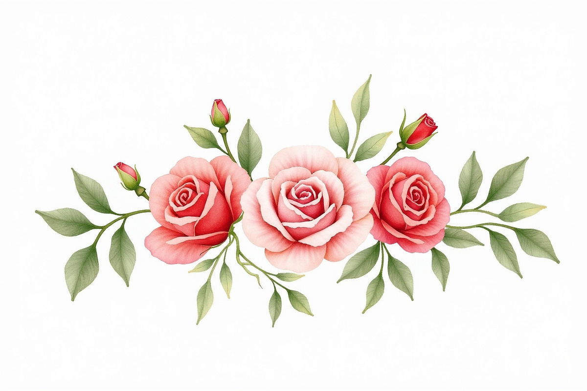 Vintage Rose Watercolor Set, an Illustration by Creativeshirt (Photo 11 of 11)