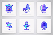 Winter | 16 Thin Line Icons Set, an Outline Icon by Alex Blogoodf (Thumbnail 4 of 9)