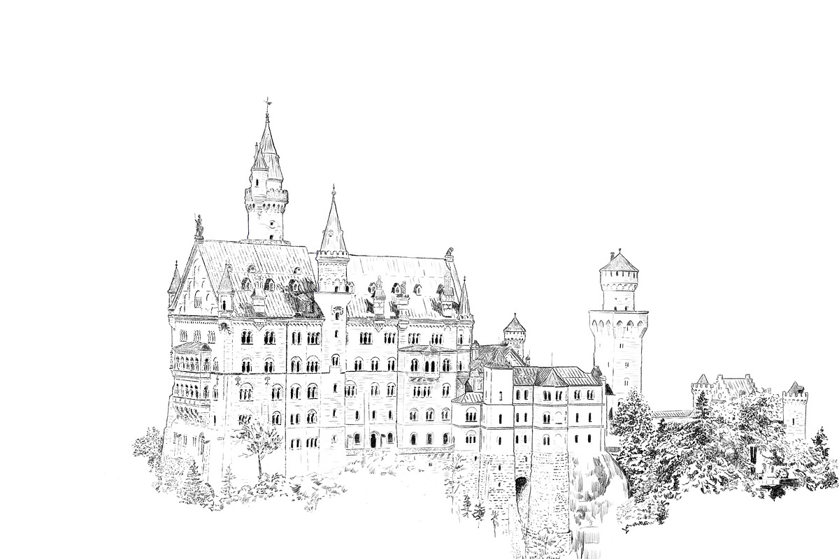 Neuschwanstein Castle Illustration, an Illustration by Small & Simple Things (Photo 2 of 2)