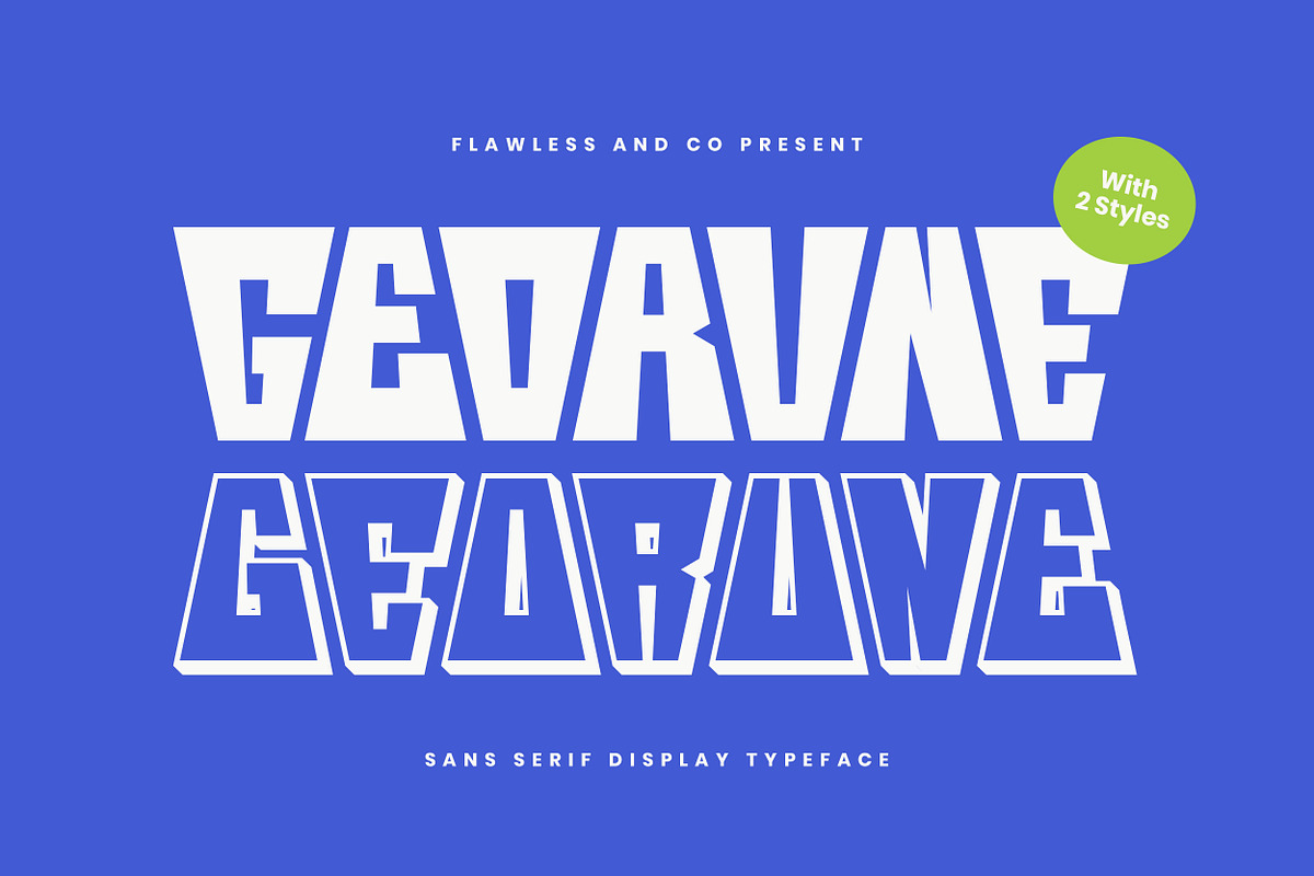 Georune - Sans Serif Display Font, a Font by Flawless And Co (Photo 1 of 10)