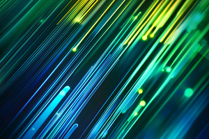 Vibrant, dynamic lines of blue, a Technology Photo by MistyDay