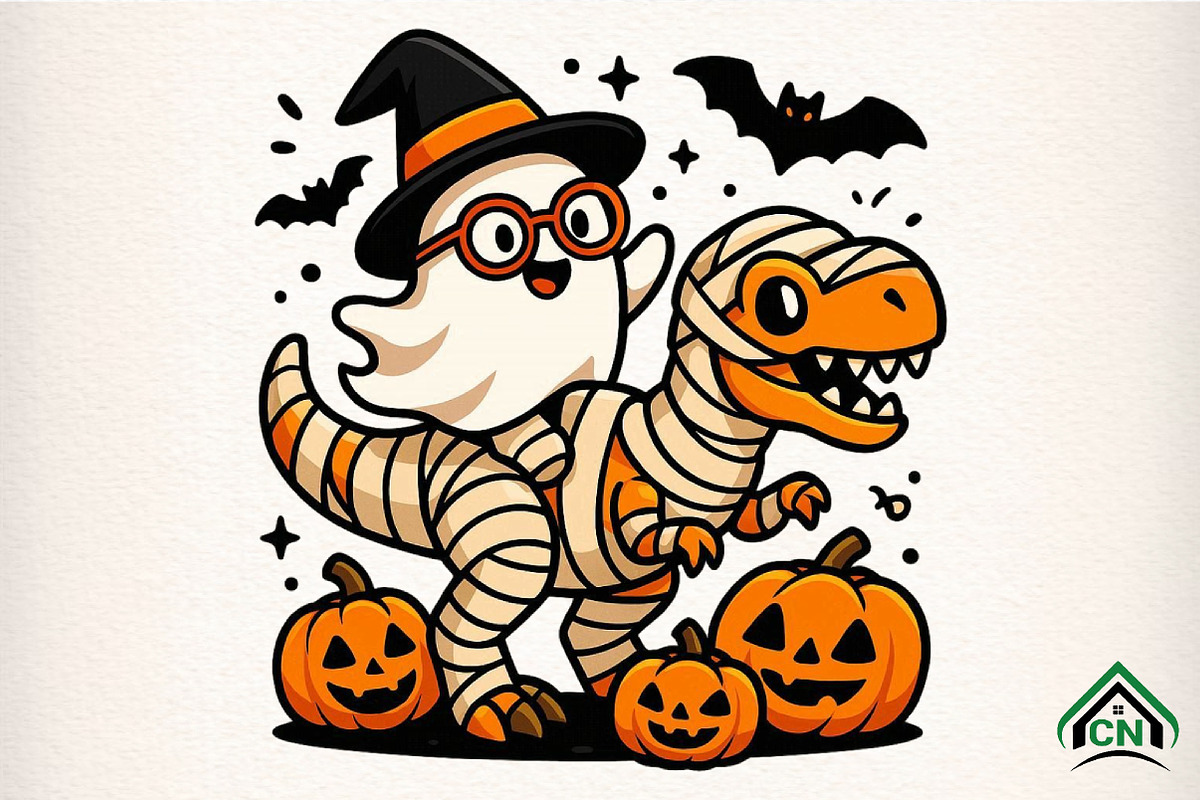 Spooky Witch Ghost Saurus png, an Illustration by Craft Nest (Photo 1 of 6)