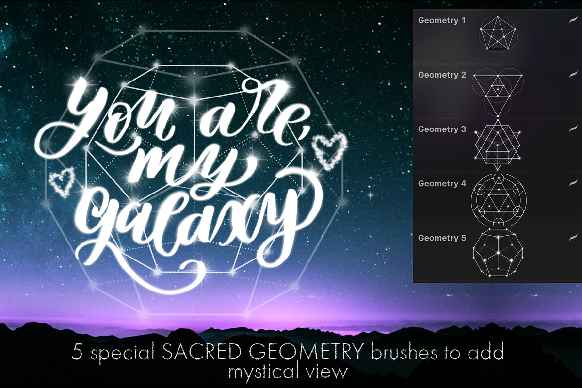 Procreate Galactic Lettering Bundle preview 5