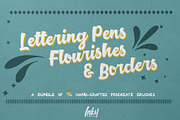 Flourish & Border Procreate Brushes, a Brush Add-On by Inky Pixels (Thumbnail 1 of 11)