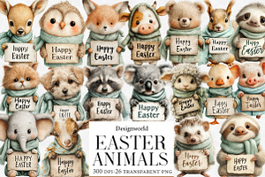 Easter Animals Clipart, an Illustration by Designworld