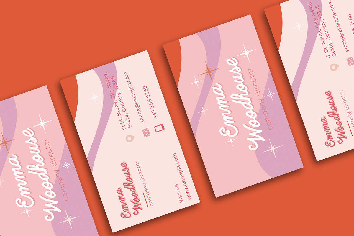 Business Card with Stars and Curves, a Business Card Template by wavebreak