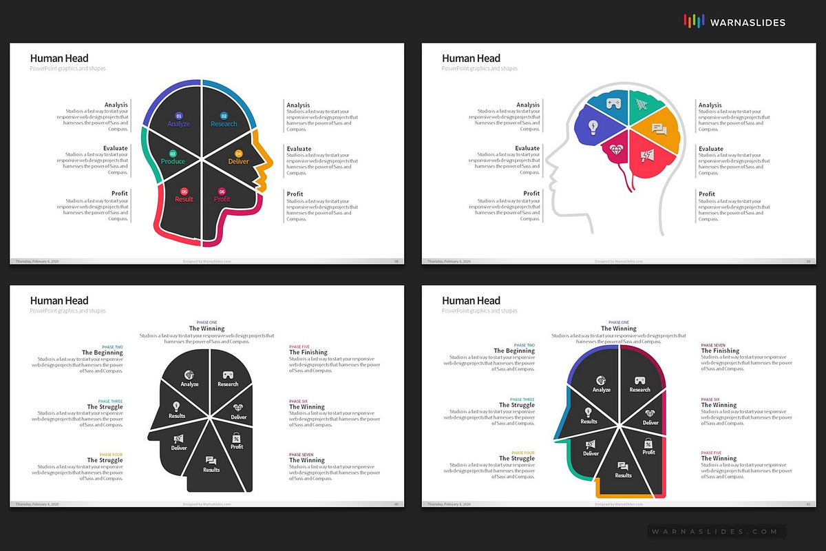 Human Head PowerPoint Templates, a Presentation Template by Warna Works (Photo 10 of 20)