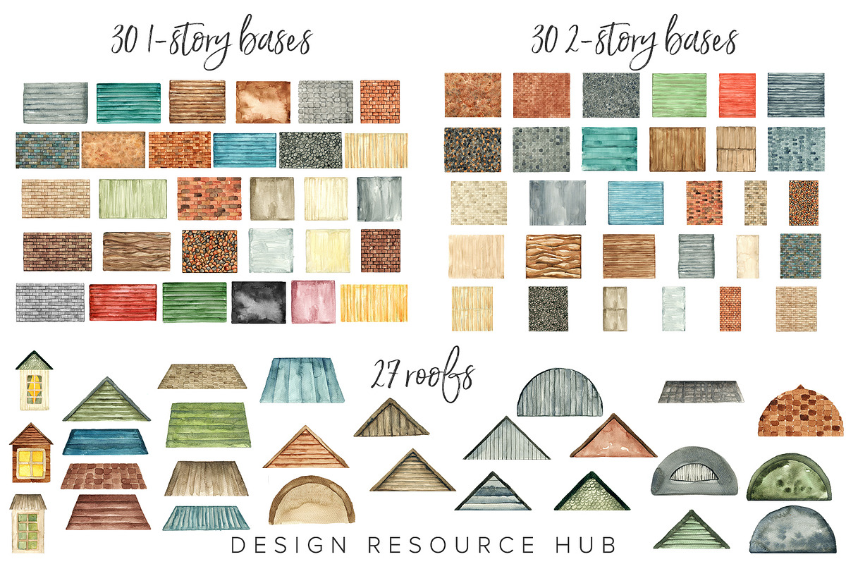 Watercolor Art Pack: Build A House, an Illustration by Design Resource Hub (Photo 2 of 10)