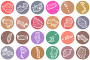 Retro Circular World Countries, an Object Illustration by Eugene Ga (Thumbnail 2 of 7)