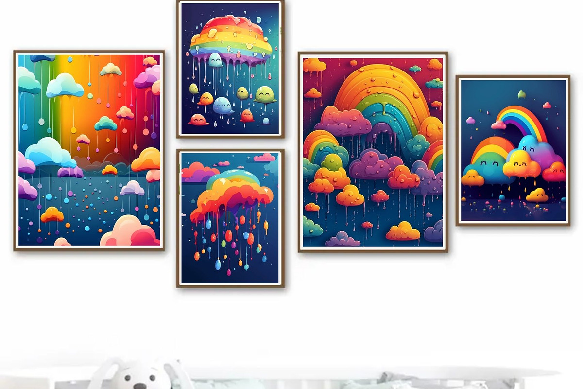 Fluffy Clouds and Colorful Rainbows, a Seasonal Illustration by Mermaids Cove (Photo 4 of 8)
