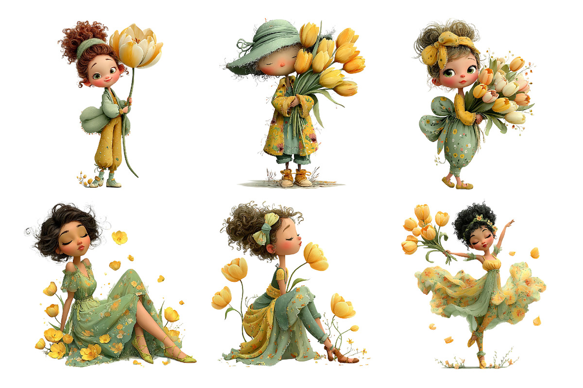 Summer Girls Clipart Set, a Seasonal Illustration by Daily.Designs (Photo 4 of 5)