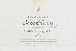 Simple Living - Handwritten Fonts, a Handwritten Font by AndrewPixelType