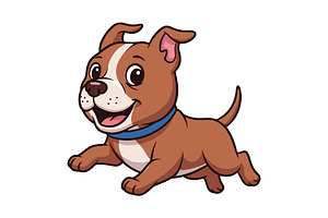 Cute Cartoon Puppy Dog Mascot Vector, an Animal Illustration by MkStudio
