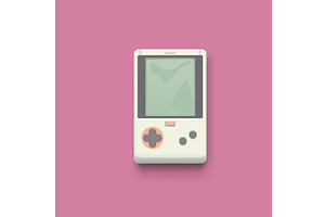 a retro handheld game console on, a Technology Illustration by IfH