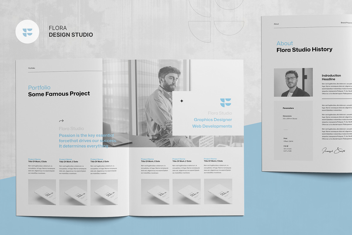 FLORA | Brand Proposal Template, a Brochure Template by KreateTribe (Photo 2 of 9)