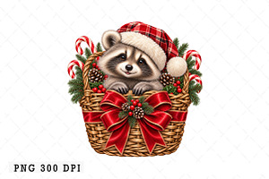 Christmas Raccoon PNG