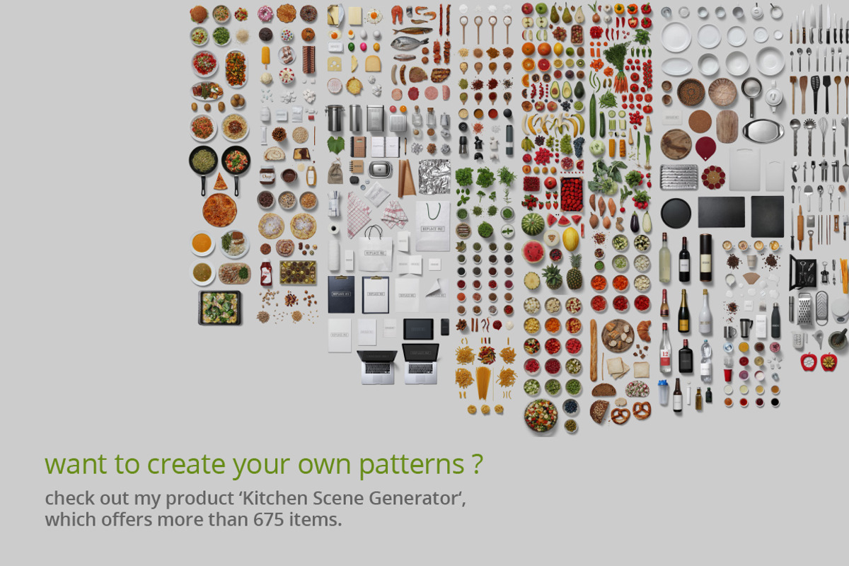 10 Food Photography Patterns, a Pattern Graphic by h3design