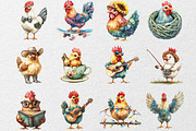 Funny Chiken Clipart, an Illustration by DreamCafeArt (Thumbnail 5 of 5)
