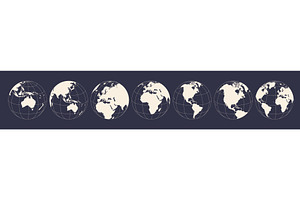 Globe, map, continents set, an Illustration by Foxys Graphic