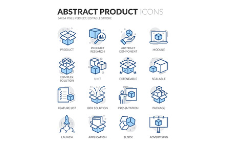 Line Abstract Product Color Icons, a Work Illustration by Davooda