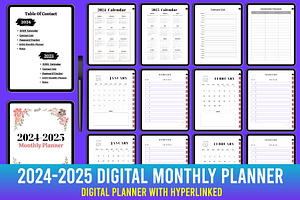 2024-2025 Digital Monthly Planner