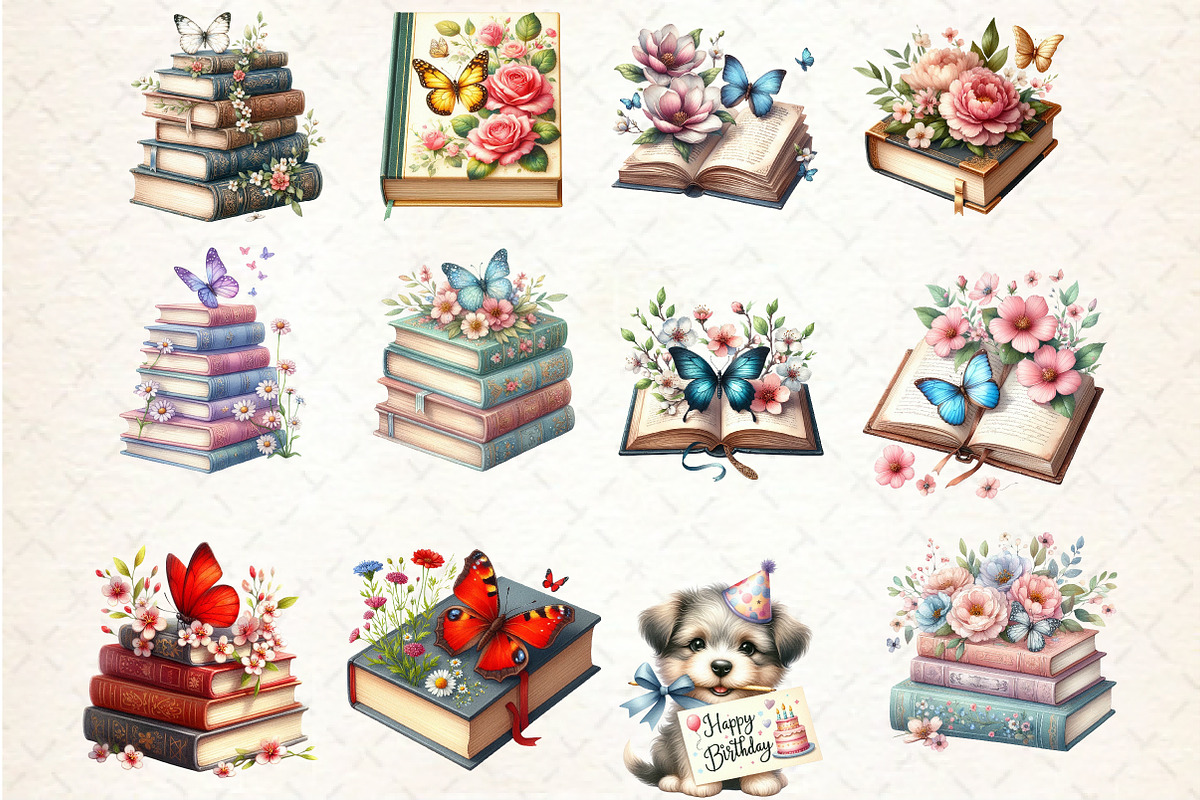 Watercolor Floral Book With Clipart, an Illustration by Rose Art (Photo 2 of 4)