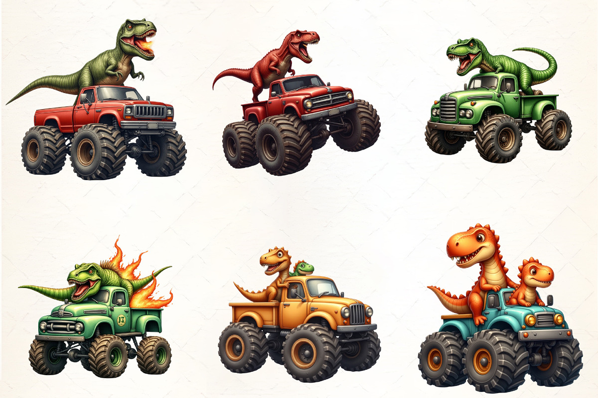T-Rex Dinosaur Monster Truck Sublima, an Illustration by CrexoraLab (Photo 4 of 5)