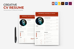 Red Creative CV & Resume