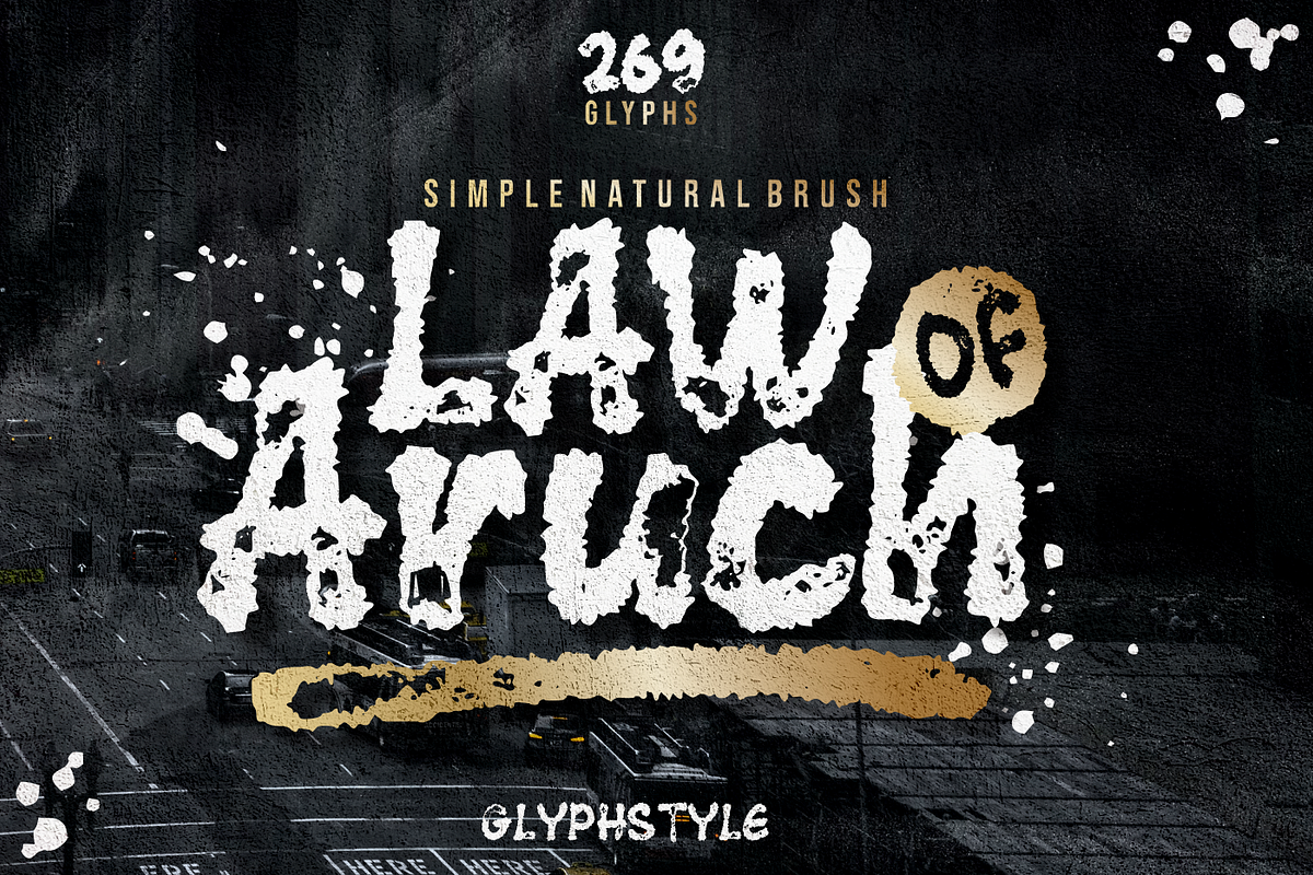 Law Of Aruch Natural Brush, a Blackletter Font by Glyphstyle (Photo 1 of 9)