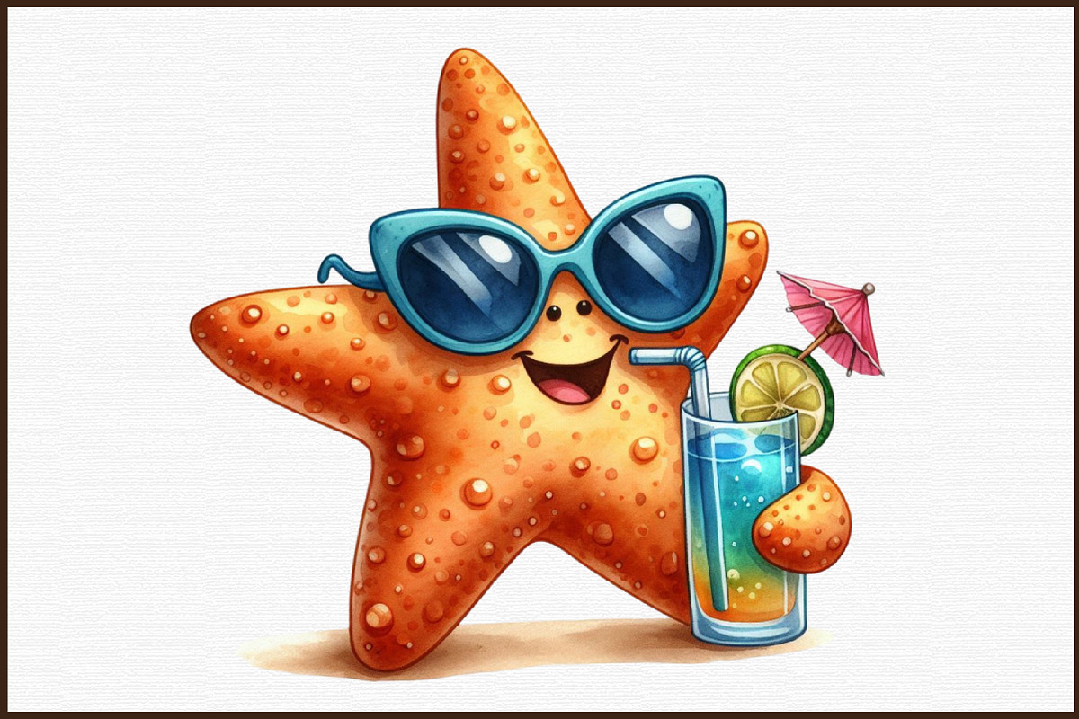 Watercolor Summer Funny Character Cl, an Illustration by Sublimation Artist (Photo 3 of 6)