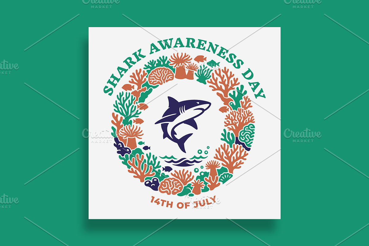 Shark Awareness Day Banner Template, a Social Media Template by nandinigraphics (Photo 3 of 4)